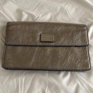 Marc Jacobs silver metallic clutch